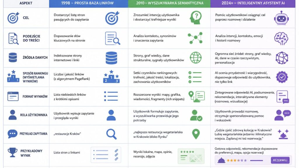 Tabela przedstawiająca różnice w podejściach w formie czytelnej infografiki