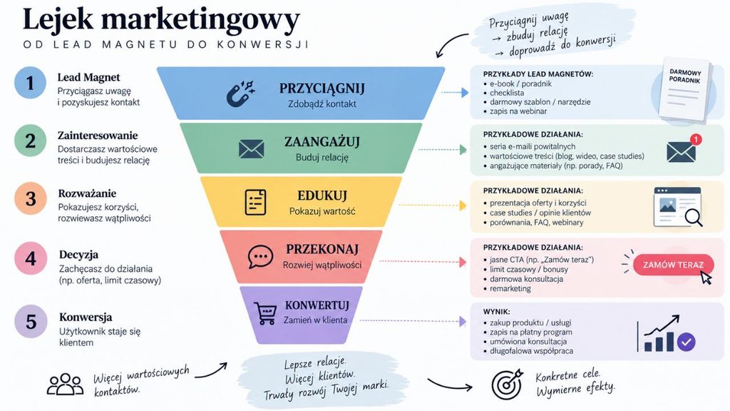 Lejek marketingowy - od Lead Magnetu do konwersji.